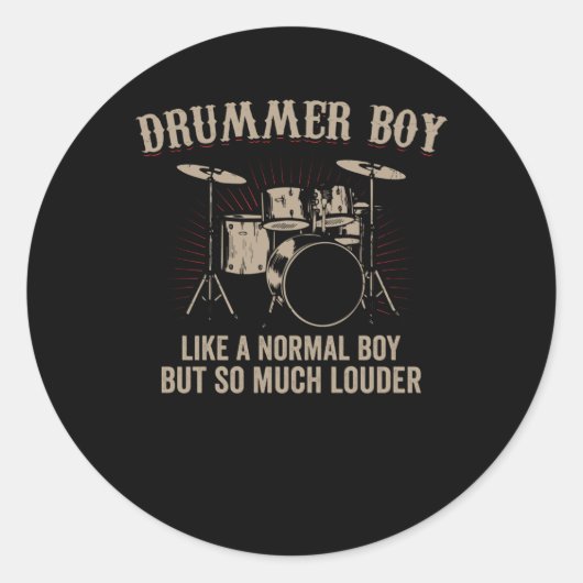 Drummer Boy | Drums Drummer Gift Ronde Sticker (Voorkant)