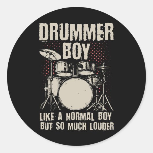 Drummer Boy | Drums Drummer Gift Ronde Sticker (Voorkant)