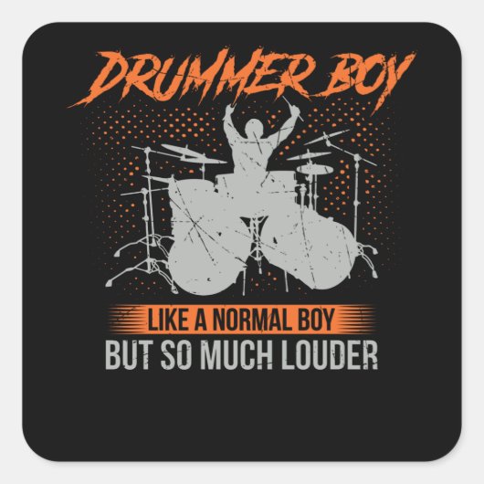 Drummer Boy | Drums Drummer Gift Vierkante Sticker (Voorkant)