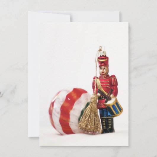 Drummer Boy en kerstbal Feestdagenkaart (Voorkant)