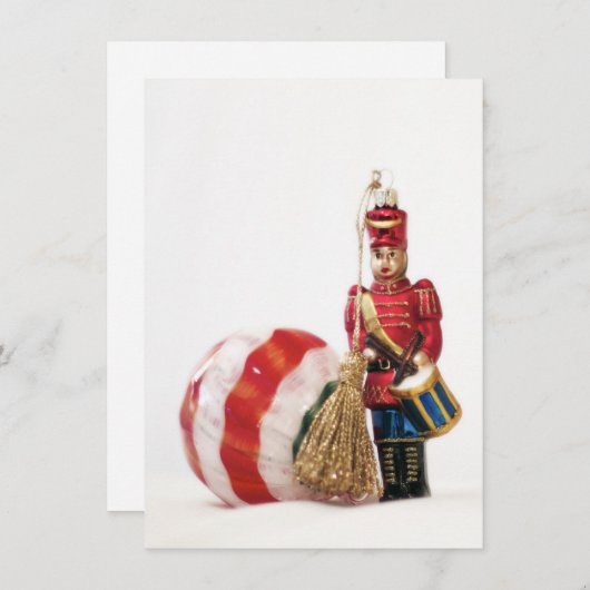 Drummer Boy en kerstbal Feestdagenkaart (Voorkant / Achterkant)