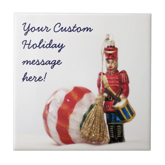 Drummer Boy en kerstbal Tegeltje (Voorkant)