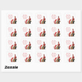 Drummer Boy en kerstbal Vierkante Sticker (Vel)