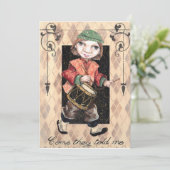 Drummer Boy kerstkaart (Staand voorkant)