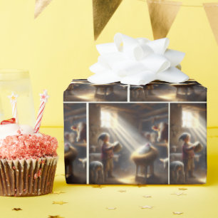 Drummer Boy met Baby Jesus in een kribbe Cadeaupapier