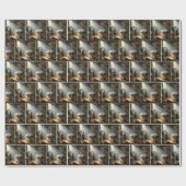 Drummer Boy met Baby Jesus in een kribbe Cadeaupapier (Vlak)