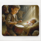 Drummer Boy met Baby Jesus in een kribbe Muismat (Voorkant)