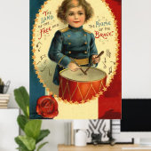 Drummer Boy Star Red White Poster (Thuiskantoor)