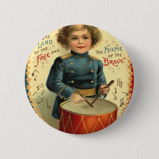 Drummer Boy Ster Rood Wit Blauw Ronde Button 5,7 Cm (Voorkant)