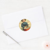 Drummer Boy Ster Rood Wit Blauw Ronde Sticker (Envelop)