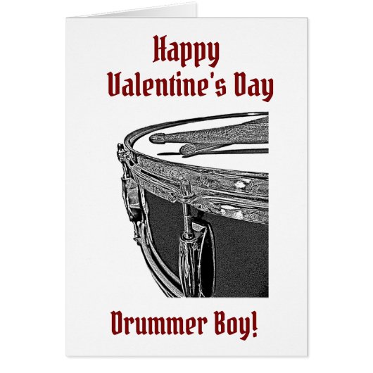 Drummer Boy Valentijn Kaart Snare Drum Sticks (Voorkant)