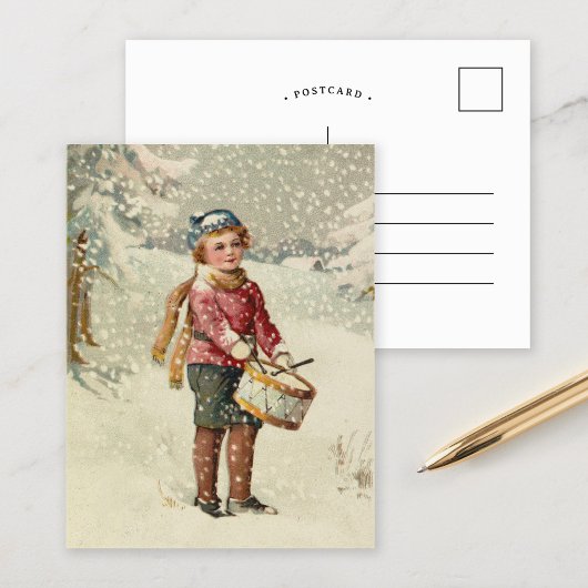 Drummer Boy | Vintage kerst Briefkaart