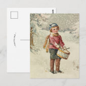 Drummer Boy | Vintage kerst Briefkaart (Voorkant / Achterkant)