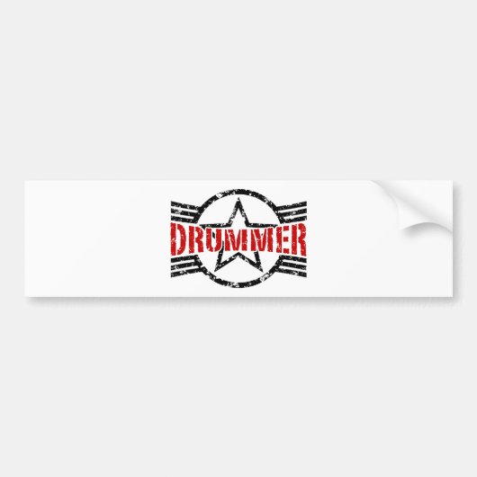 Drummer Bumpersticker (Voorkant)
