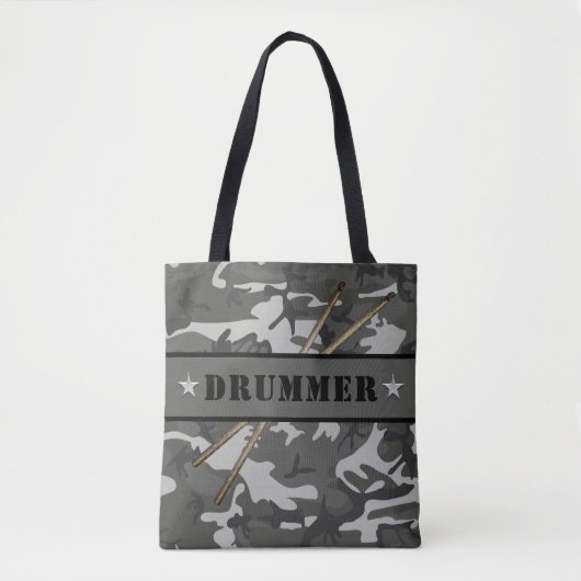 DRUMMER Camouflage Drumsticks Rocker Drum Drumming Tote Bag (Voorkant)