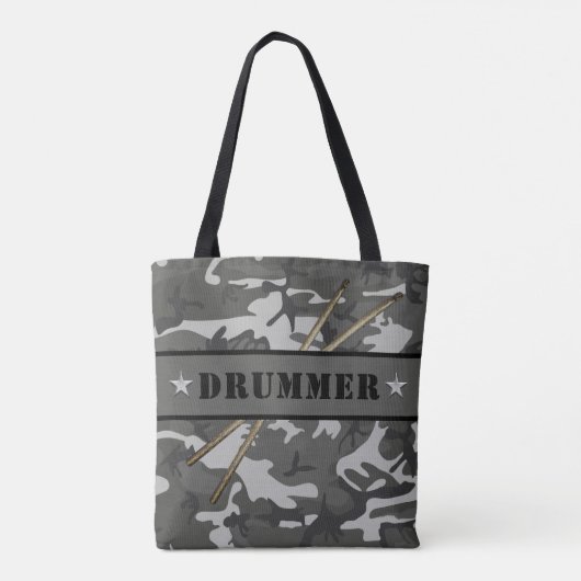 DRUMMER Camouflage Drumsticks Rocker Drum Drumming Tote Bag (Achterkant)