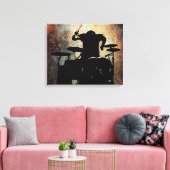 Drummer canvas 2, Copyright Karen J Williams Afdruk (Insitu (Woonkamer))