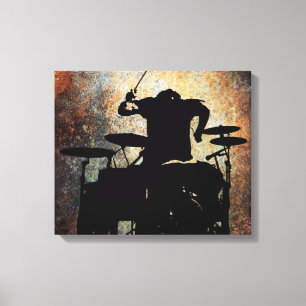 Drummer canvas 2, Copyright Karen J Williams Afdruk