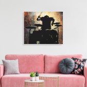 Drummer canvas 2, Copyright Karen J Williams Afdruk (Insitu (Woonkamer))