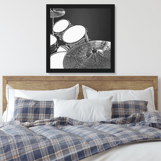 Drummer Canvas Drum Kit met Crash Square Art (Insitu (Slaapkamer))