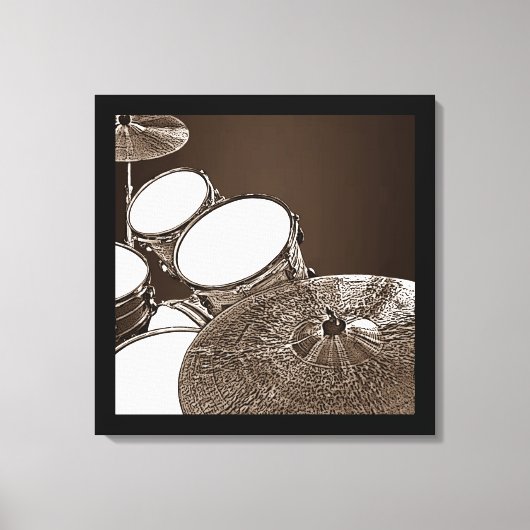 Drummer Canvas Drum Kit met Crash Square Art (Voorkant)