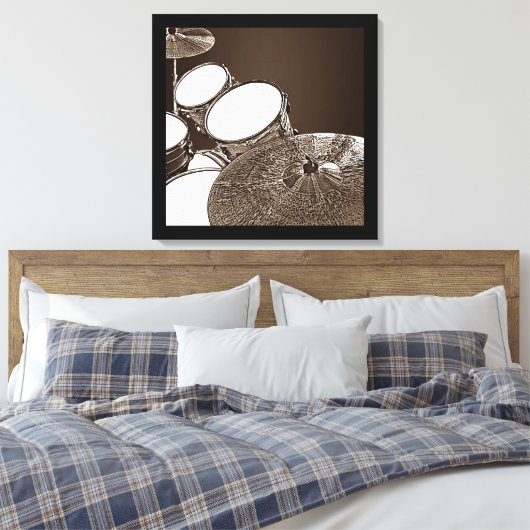 Drummer Canvas Drum Kit met Crash Square Art (Insitu (Slaapkamer))