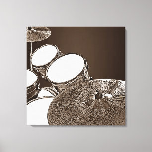 Drummer Canvas Drum Kit met Crash Square Art