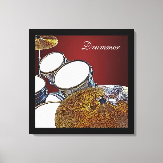 Drummer Canvas Drum Kit met Crash Square Art (Voorkant)