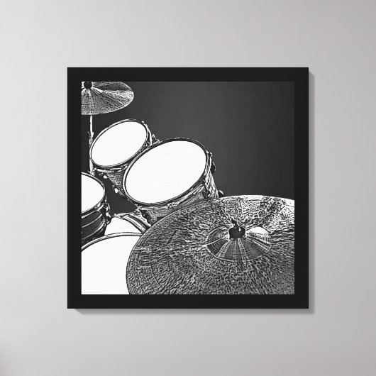 Drummer Canvas Drum Kit met Crash Square Art Afdruk (Voorkant)