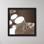 Drummer Canvas Drum Kit met Crash Square Art Afdruk (Voorkant)