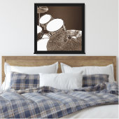 Drummer Canvas Drum Kit met Crash Square Art Afdruk (Insitu (Slaapkamer))