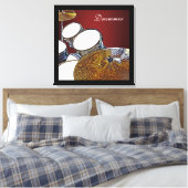Drummer Canvas Drum Kit met Crash Square Art Afdruk (Insitu (Slaapkamer))
