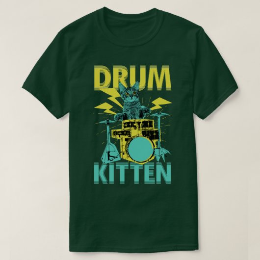 Drummer Cat Drum Kitten T-shirt (Design voorkant)