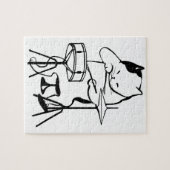 Drummer Cat Drums Musician Rock Jazz Funny Cute Legpuzzel (Horizontaal)