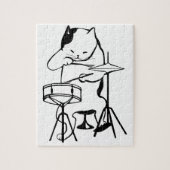 Drummer Cat Drums Musician Rock Jazz Funny Cute Legpuzzel (Verticaal)