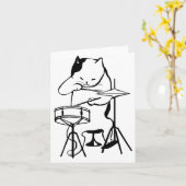Drummer Cat Drums Muzikant Rock Jazz Funny Schatti Kaart (Gele Bloem)