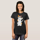 Drummer Cat Drumsticks Drumming T-shirt (Voorkant volledig)