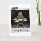 Drummer Cat Funny Birthday Card Kaart (Voorkant)