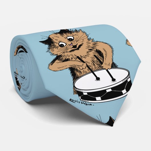 Drummer Cat Louis Wain Stropdas (Opgerold)