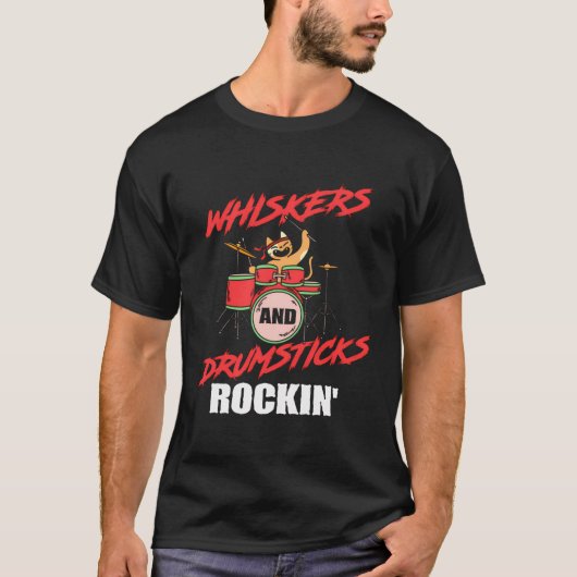 Drummer Cat Lover Percussion Percussionis T-shirt (Voorkant)