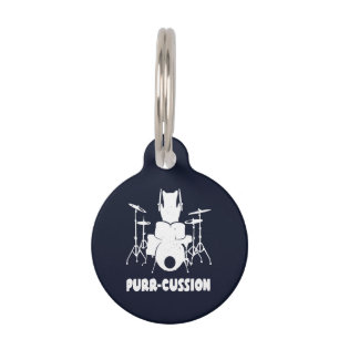Drummer Cat Spint Cussion Schattige Huisdierpenning