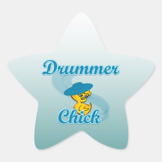 Drummer Chick #3 Ster Sticker (Voorkant)
