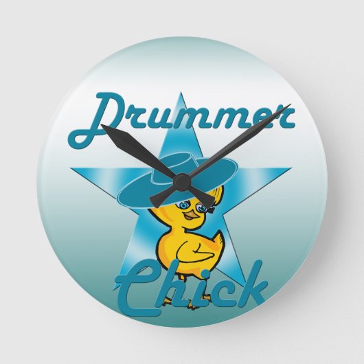 Drummer Chick #7 Ronde Klok (Voorkant)