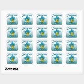 Drummer Chick #7 Vierkante Sticker (Vel)
