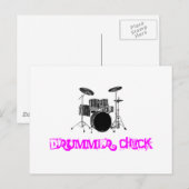 Drummer Chick Briefkaart (Voorkant / Achterkant)