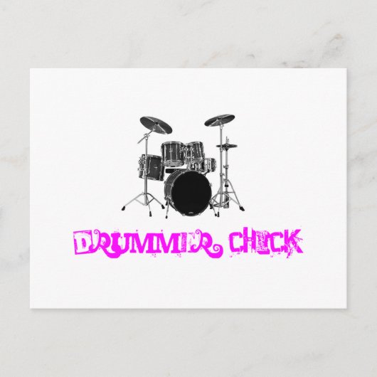 Drummer Chick Briefkaart (Voorkant)