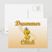 Drummer Chick Briefkaart (Voorkant / Achterkant)