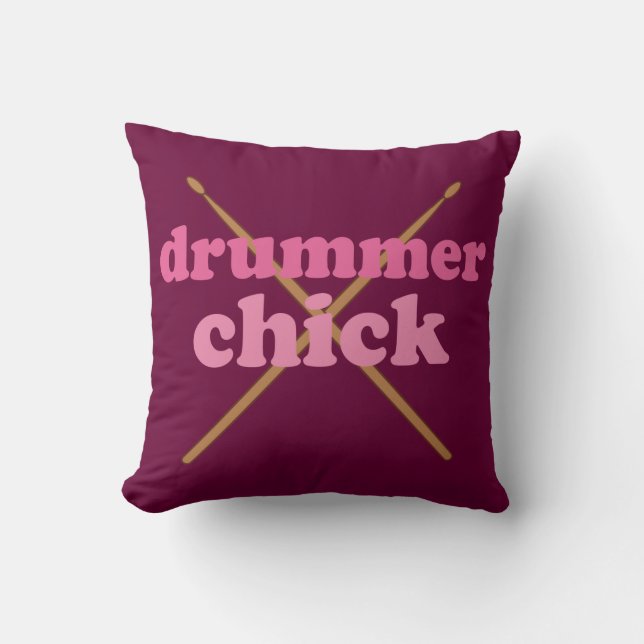 Drummer Chick Music Quote Sierkussen (Voorkant)