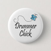Drummer Chick Ronde Button 5,7 Cm (Voorkant)