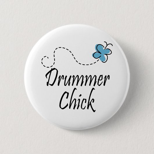 Drummer Chick Ronde Button 5,7 Cm (Voorkant)